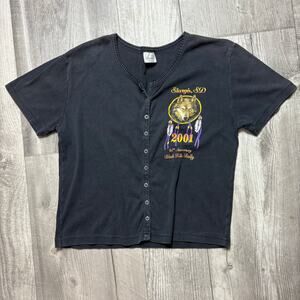 Vintage 2001 Sturgis Rally ButtonUp Tshirt Wolf Dreamcatcher Women’s size Xlarge